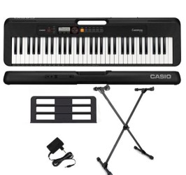 Detalhes do produto Kit Teclado Casio Tone CT-S200 BK Musical Digital 61 Teclas Com Suporte