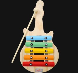 Detalhes do produto Metalofone Guitarra 5 teclas colorida P2238
