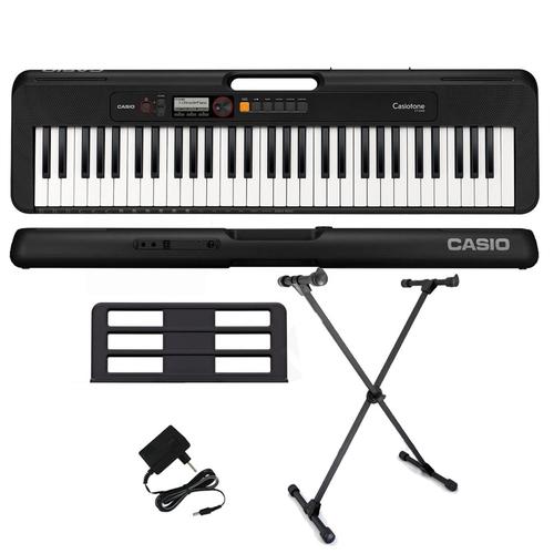 Kit Teclado Casio Tone CT-S200 BK Musical Digital 61 Teclas Com Suporte